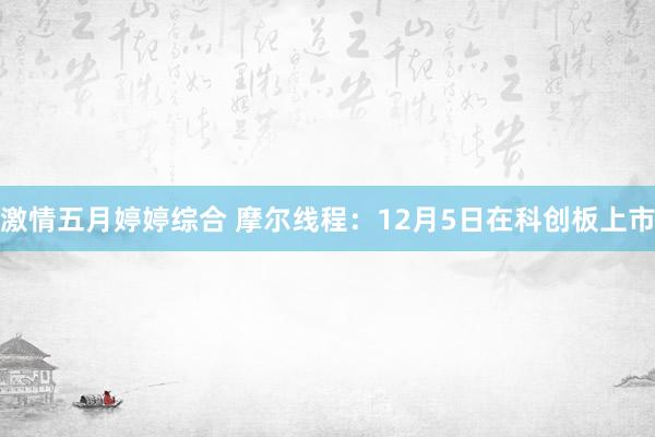 激情五月婷婷综合 摩尔线程：12月5日在科创板上市
